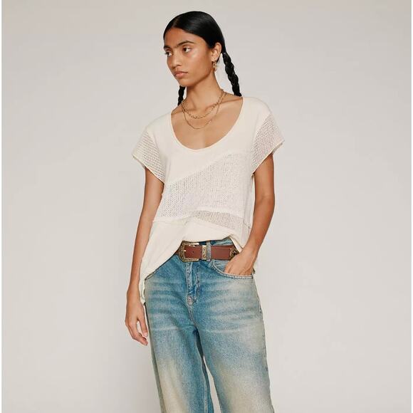 NWT Kimchi Blue Urban Outfitters Wren Asymmetrical Tee Womens Size M Grunge Boho - Picture 1 of 10